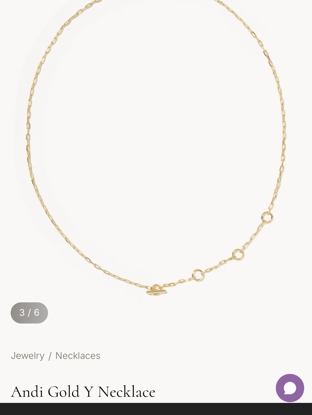 Kendra Scott Andi Gold Y Necklace